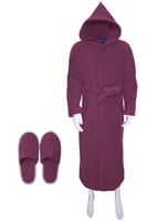 طقم روب استحمام قطن100% مع قبوع وسلبر