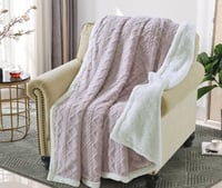 بطانية فرو ناعم جاكار وجهين - نفرين