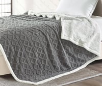 بطانية فرو ناعم جاكار وجهين - نفرين