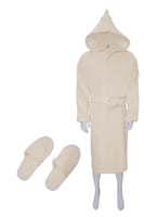 طقم روب استحمام قطن100% مع قبوع وسلبر