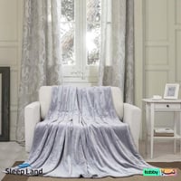 بطانية كلاسيك مخمل ناعم رمادي فاتح | نفرين