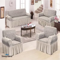 طقم تلبيسة كنب كريمي