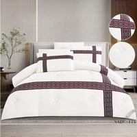 مفرش سدو تراثي أبيض ناصع فاخر 6 قطع بخامة مايكروفا...