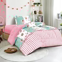 مفرش أطفال شتوي منفوخ وجهين فرو ناعم – حلويات وردي...