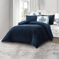 طقم لحاف آرام | شتوي مزدوج | موديل oni-2|لون كحلي