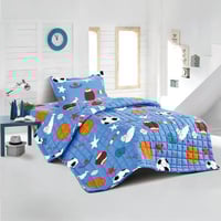 مفرش أطفال أولادي نفر | أزرق برسومات كرات رياضية –...