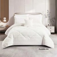طقم لحاف شتوي لون اوف وايت FLORA-04