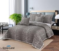 مفرش صيفي مضغوط | نفرين | مشجر رمادي ابيض