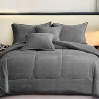 طقم لحاف شتوي نفرين مخمل | لون رمادي OBS