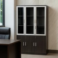 دولاب خشبي 3 أبواب مع زجاج وأرفف تخزين مقاس 120×40...