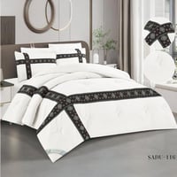 مفرش سدو تراثي أبيض فاخر 6 قطع بخامة مايكروفايبر م...