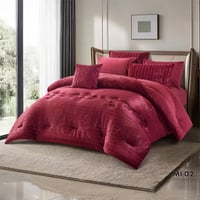 طقم مفرش شتوي إم آي | مخمل محفور فاخر | لون عودي ا...