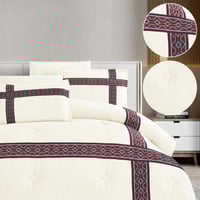 مفرش سدو تراثي أوف وايت فاخر بخامة مايكروفايبر – م...