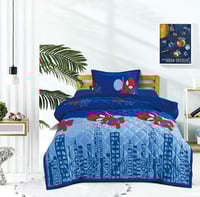 مفرش أطفال شتوي وجهين فرو ناعم – سبايدرمان أزرق لي...