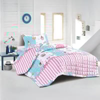 طقم مفرش أطفال برسومات كرتونية بنفسجي