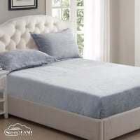 طقم شرشف مخمل 2 قطع | رمادي فاتح