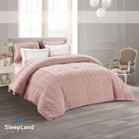 سيريانا | مفرش وجه فرو وجه مخمل | لون وردي