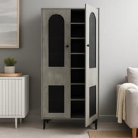 خزانة تخزين خشبية أنيقة متعددة الألوان