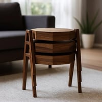 طقم طاولات جانبية خشبية S-02 قابلة للتعشيق 3 قطع