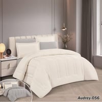 طقم مفرش Audrey سادة وجهين – أوف وايت × رمادي فاتح...