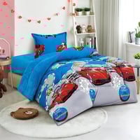 مفرش أطفال شتوي منفوخ وجهين فرو ناعم – سيارات أزرق...