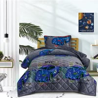 مفرش أطفال شتوي وجهين فرو ناعم – سيارات أزرق – مود...