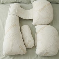 مخدة حوامل بامبو | 4 قطع قابلة للتعديل لدعم الجسم...