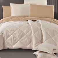 طقم لحاف فندقي قطن 100% مزدوج | بيج كريمي 5