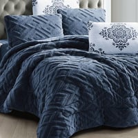 طقم لحاف آرام | شتوي مزدوج | موديل oni-4|لون كحلي