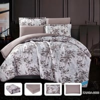 KANGA | طقم لحاف نفرين | وجهين سادة مشجر فاخر