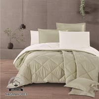 طقم لحاف فندقي قطن 100% مزدوج | زيتي فاتح 3