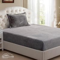 طقم شرشف مخمل 2 قطع | بني رمادي