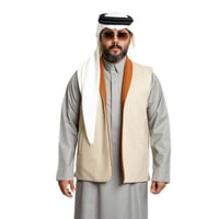 سديري ياقة دبل فيس جوخ - رجالي قلاب (جملي- بيج)