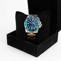 ساعة فدشي رجالي فضي مع ذهبي