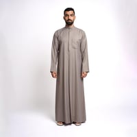 ثوب كويتي شتوي رجالي مقلم مع سديري دبل فيس