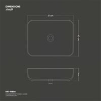 حوض مغسلة سطحي أفرا - مستطيل - WB06