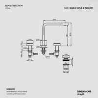 خلاط مغسلة ثلاثي الفتحات SLIM - SMB0010