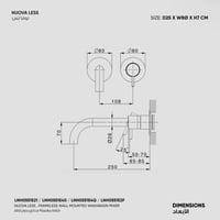 خلاط مغسلة جداري بدون إطار Nuova Less- LN00551