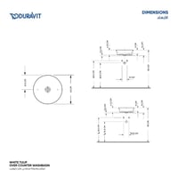 حوض مغسله سطحي وايت توليب