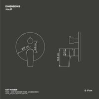 إكسسوارات خلاط شاور جداري ثنائي الاتجاه - دائري