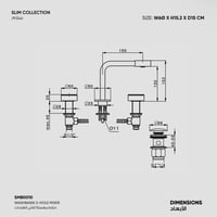 خلاط مغسلة ثلاثي الفتحات SLIM - SMB0010