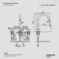 خلاط مغسلة ثلاثي الفتحات Portofino - PO691