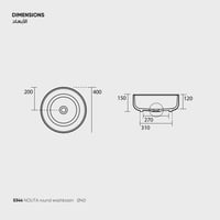 حوض مغسلة سطحي دائري Nolita