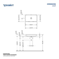 حوض مغسله ديورا سكوير سطحي