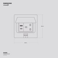 مقبس ارضي(فيش) ثلاثي 13أمبير+منفذين شحن