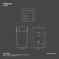 مغسلة ساليكس أرضية / طولية مع فتحه خلاط HAT-PW204