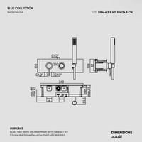 خلاط شاور ثنائي الإتجاه مخفي مع سماعة شاور Blue -...