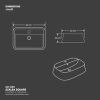حوض مغسلة سطحي أزاليا (مربع) WB17