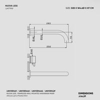 خلاط مغسلة جداري بدون إطار Nuova Less LNH13513