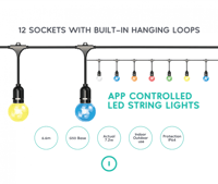 إنارة عقدية ذكية (مع 12 مصباح) بطول 6.6 متر